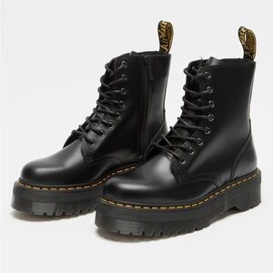 DR. MARTENS Jadon platform Black Leather Lace-Up Boots